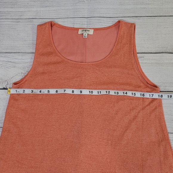 Women’s Coral Umgee Oh Me Oh My! Sheer Knit Tank Dress Lined with Lace Trim Med - Picture 7 of 11